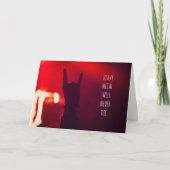 ヘビーメタル音楽は決して死ぬことはない誕生日カード カード (正面)