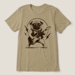 ヘビーメタル・パグ・ドッグ・ギター・ロック トライブレンドTシャツ