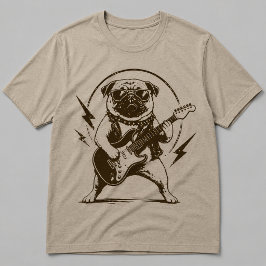 ヘビーメタル・パグ・ドッグ・ギター・ロック Tシャツ