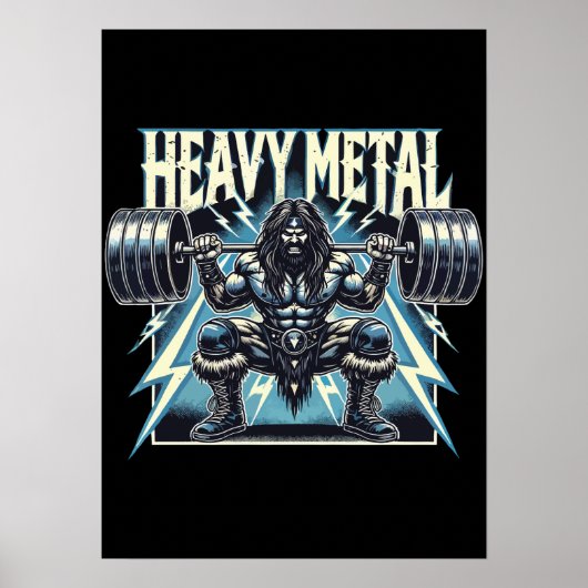 ヘビーメタル – リフティングジおもしろいムトレーニングフィットネス ポスター (正面)