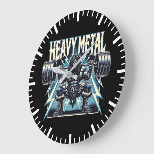 ヘビーメタル – リフティングジおもしろいムトレーニングフィットネス ラージ壁時計 (傾斜)
