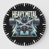 ヘビーメタル – リフティングジおもしろいムトレーニングフィットネス ラージ壁時計 (正面)