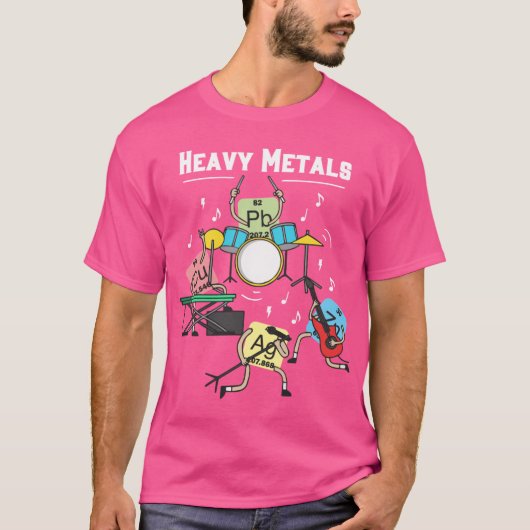 ヘビーメタル ロック 化学 物理学 周期表 o tシャツ (正面)