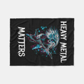 ヘビーメタルSメタルヘッドバンガーギターロッカースティック フリースブランケット (正面(横))