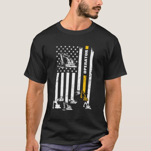 ヘビーユニットのUsa Flagオペレータ Tシャツ (正面)