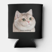 ヘビーリージングキャットミーム両面ブラック 缶クーラー (正面)