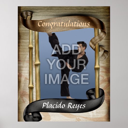 ヘビー武術アーツブラックベルトポートレートワンポスター ポスター (正面)