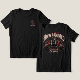 ヘビー&ホーンテッド ゴシック スカル バーベル トレーニングTシャツ トライブレンドTシャツ