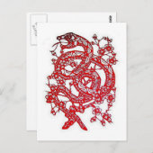 ヘビ中国の〔占星術の〕十二宮図 ポストカード (正面/裏面)