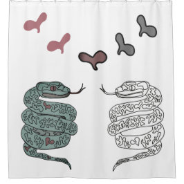 ヘビ付シャワーカーテンプリント シャワーカーテン