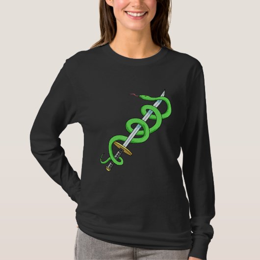 ヘビ剣爬虫類植物学者植物学 Tシャツ (正面)