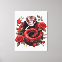 ヘビ包まれたバラ キャンバスプリント