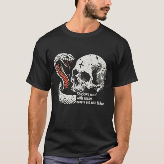 ヘビ及びスカル Tシャツ (正面)