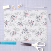 ヘビ及び抽象的な水彩画のピンクのミズキの花 薄葉紙 (クラフト)