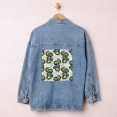ヘビ柄デザイン - 白 デニムジャケット (ハンガー)