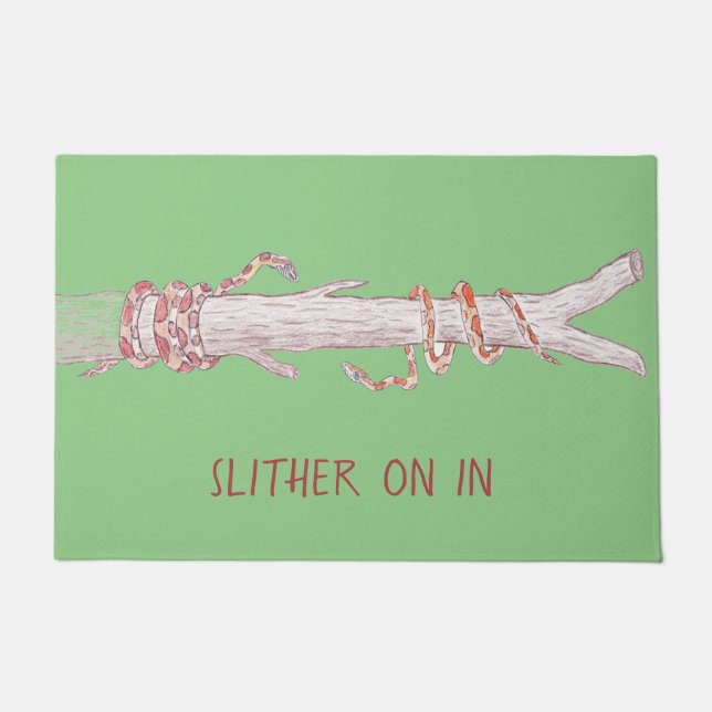 ヘビ模様 ドアマット (正面)