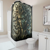 ヘビ死の頭を見詰めるメドゥサ シャワーカーテン (インサイチュ)