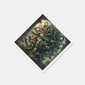 ヘビ死の頭を見詰めるメドゥサ スタンダードカクテルナプキン (角)