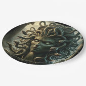 ヘビ死の頭を見詰めるメドゥサ ペーパープレート (アングル)