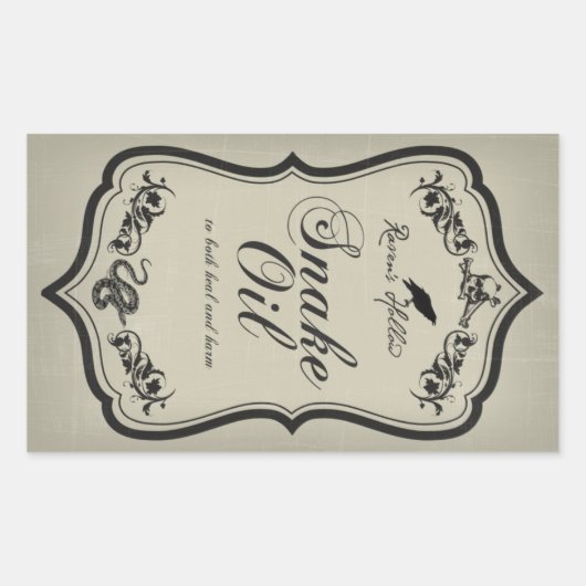 ヘビ油ハロウィーンJARステッカーラベル 長方形シール (正面)