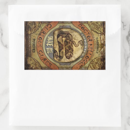 ヘビ油 長方形シール (バッグ)