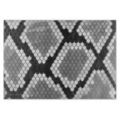 ヘビ灰色、白および黒のプリント カッティングボード (正面)