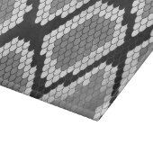ヘビ灰色、白および黒のプリント カッティングボード (角)