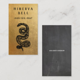 ヘビ爬虫性金ゴールド 名刺