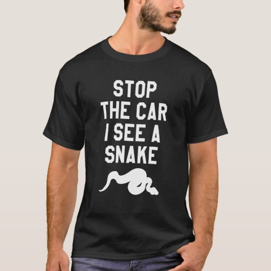 ヘビ発見! 止まれ ボールパイソン 蛇 Tシャツ (正面)