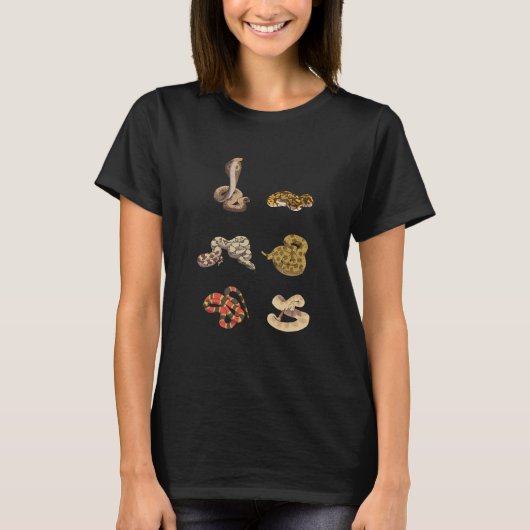 ヘビ種教育チャートの種類ヘビ値リスト Tシャツ (正面)