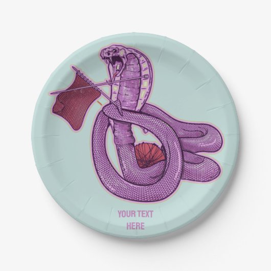 ヘビ編み物 ペーパープレート (正面)