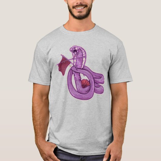 ヘビ編み物 Tシャツ (正面)