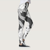 ヘビ花タトゥーアートカラーリング レギンス (右)