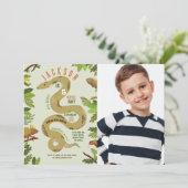 ヘビ誕生日パーティー爬虫類ジャングル写真 招待状 (スタンド正面)