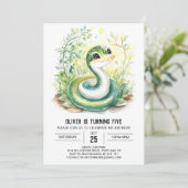 ヘビ誕生日招待状 招待状 (スタンド正面)