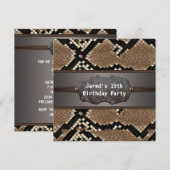 ヘビ革の誕生日パーティー 招待状 (正面/裏面)
