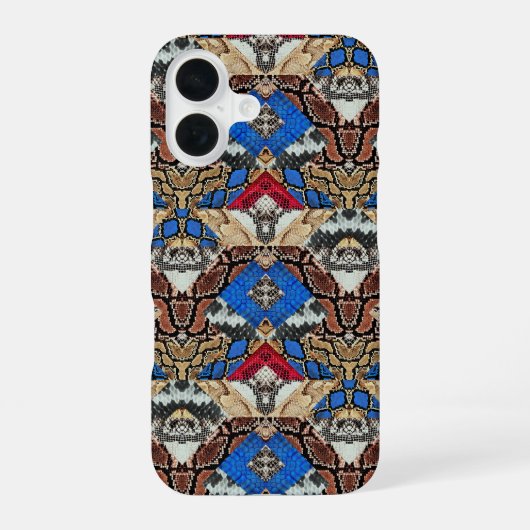 ヘビ革パターン  iPhone 16ケース (裏面)