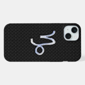 ヘビ革風デコのやぎ座クロムスタイル iPhoneケース (裏面横)