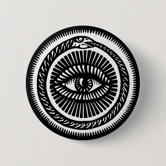 ヘビ食べ物自身の尾 缶バッジ (正面)