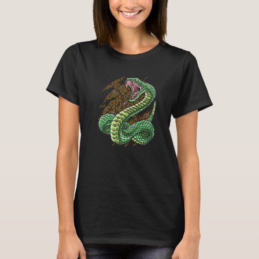 ヘビ飼育者のヘビ用のラ怒トナケ Tシャツ (正面)