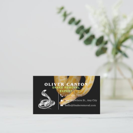 ヘビ駆除の専門家 名刺 (スタンド正面)