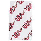 ヘビ黒と赤のシルエット スモールペーパーバッグ (正面)