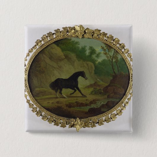 ヘビ1792年によって驚かされる馬(キャンバスの油 缶バッジ (正面)