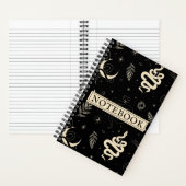 ヘビ、シダ、星、衛星と神秘的な宇宙 ノートブック (内側)