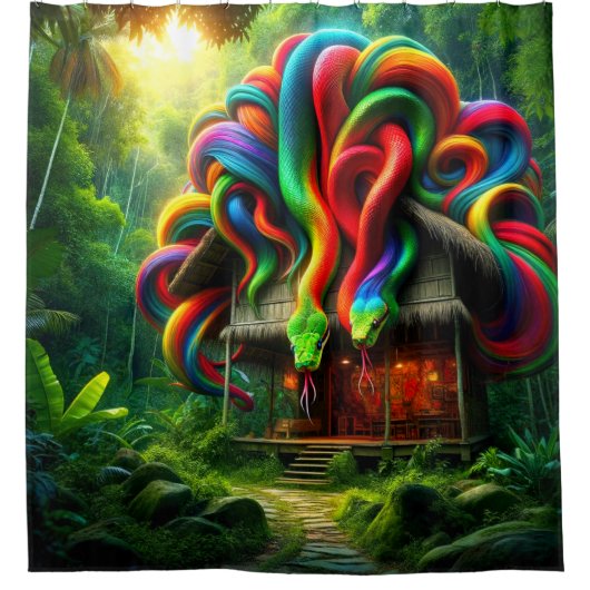 ヘビ シャワーカーテン (正面)