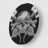 ヘビ、スカル時計、AXES ラージ壁時計 (傾斜)