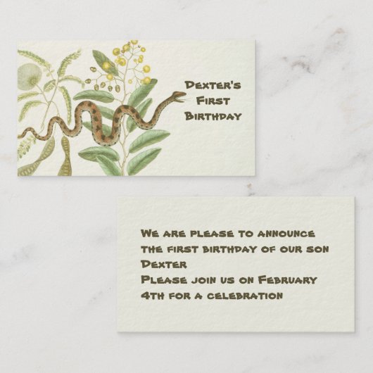 ヘビ ノートカード (正面/裏面)