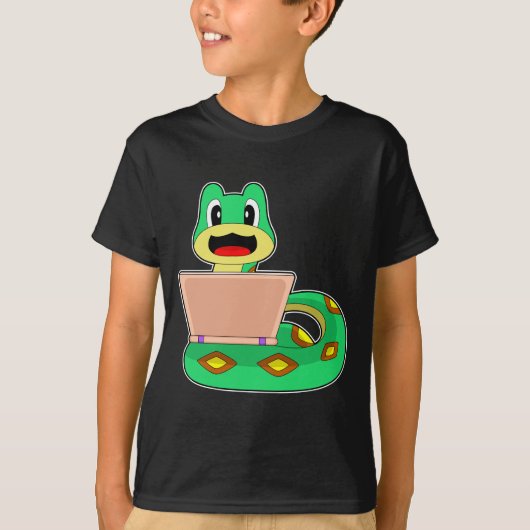 ヘビ ノートパソコン Tシャツ (正面)