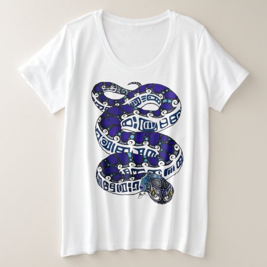 ヘビ プラスサイズTシャツ (デザイン正面)