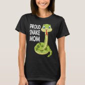 ヘビPythonママ爬虫性レディースヘビ Tシャツ (正面)